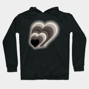 Hearts, hearts, hearts...in black & white Hoodie